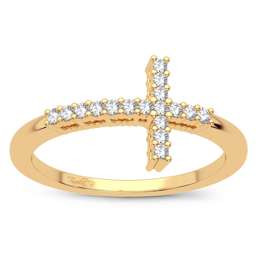 14K Yellow Gold Elegant 0.11Ct Diamond Ring