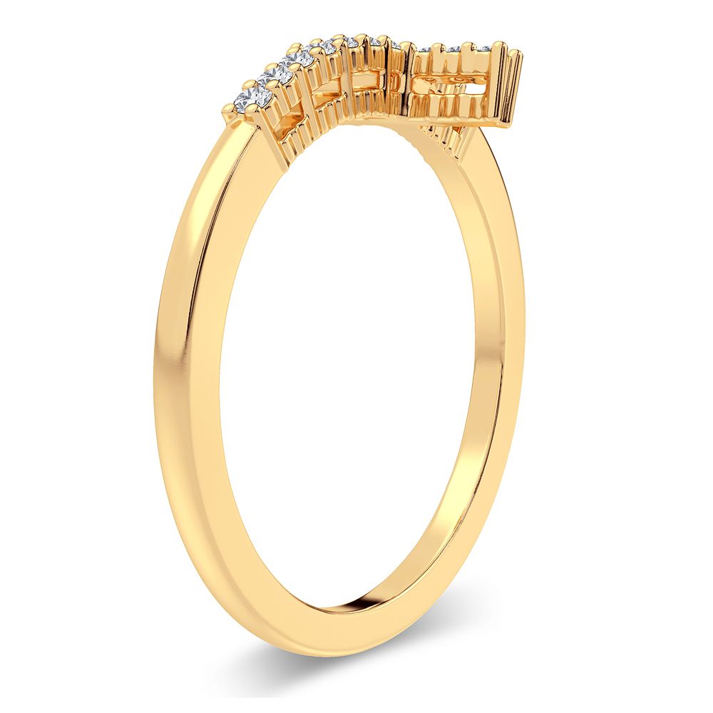 14K Yellow Gold Elegant 0.11Ct Diamond Ring