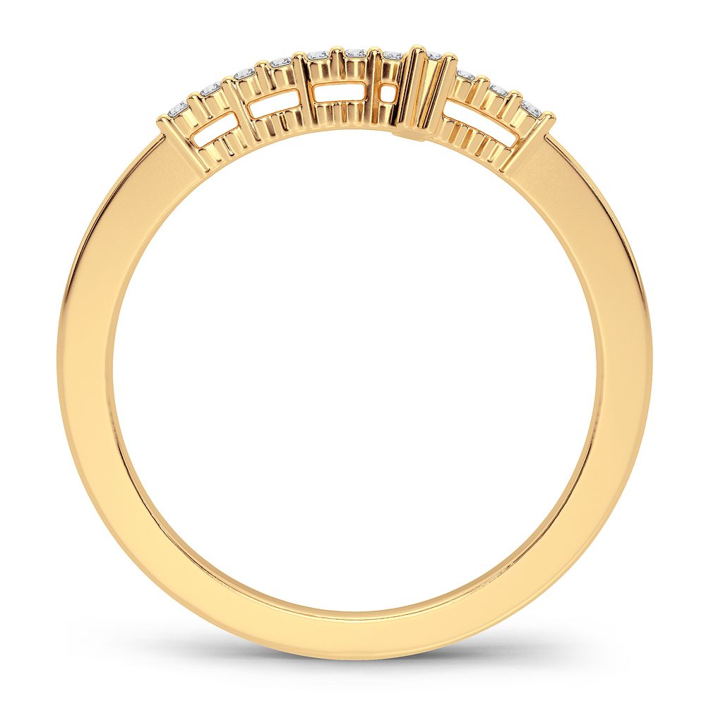 14K Yellow Gold Elegant 0.11Ct Diamond Ring