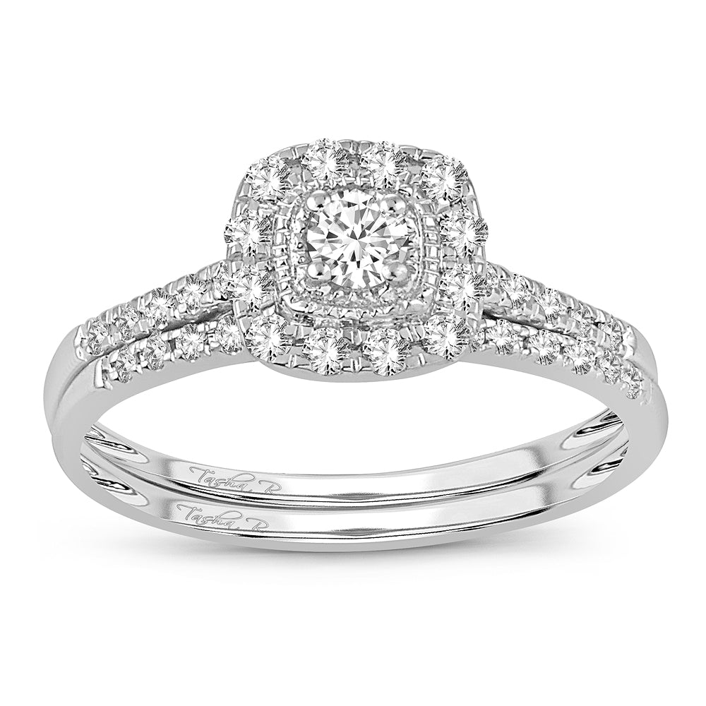 14K White Gold Dazzling 0.33 Diamond Bridal Ring