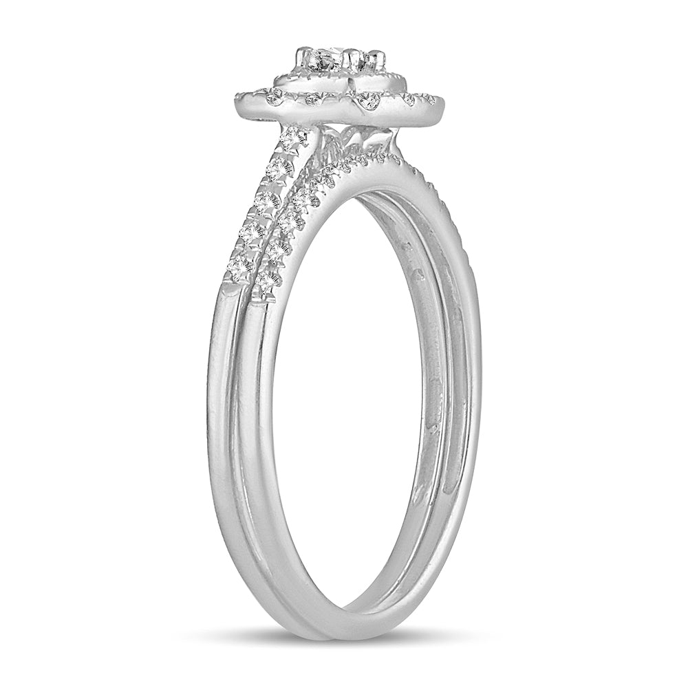 14K White Gold Dazzling 0.33 Diamond Bridal Ring