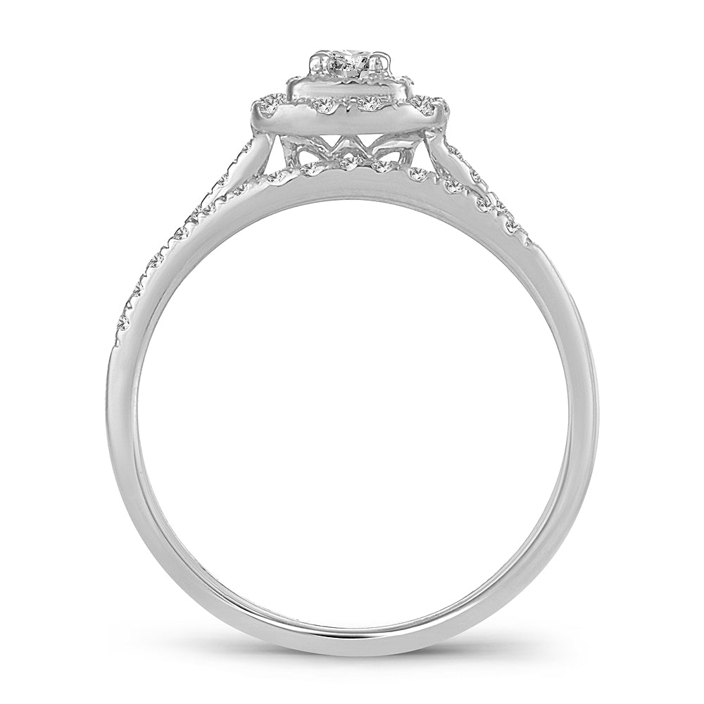 14K White Gold Dazzling 0.33 Diamond Bridal Ring