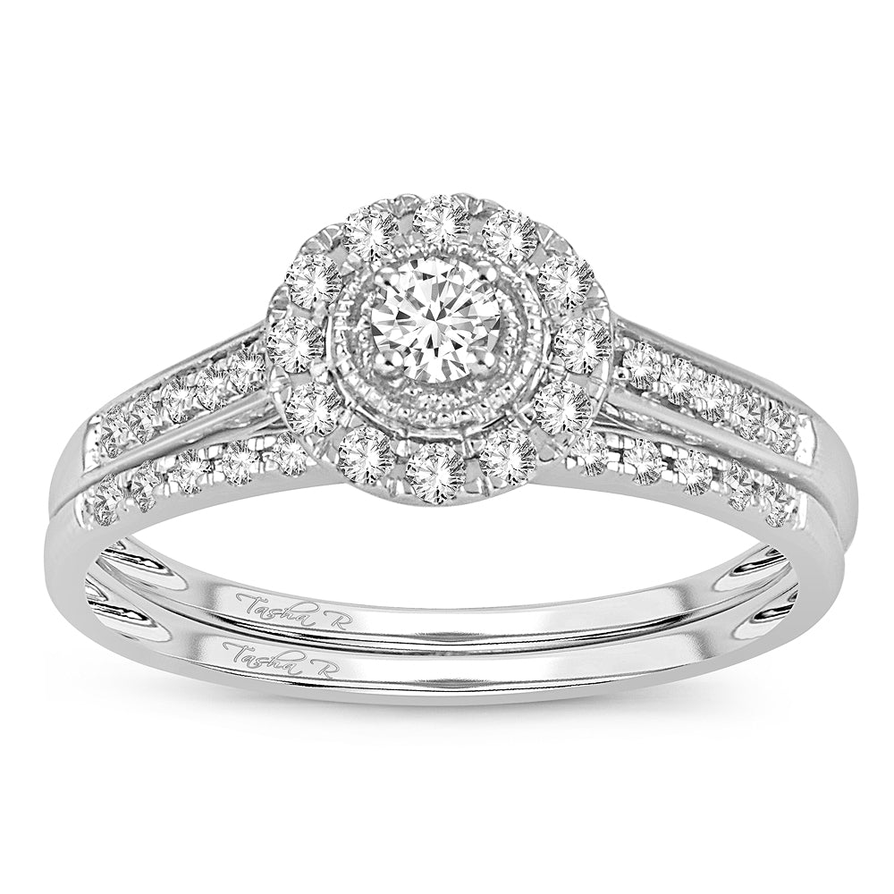 14K White Gold Beautiful 0.33Ct  Diamond Bridal Ring