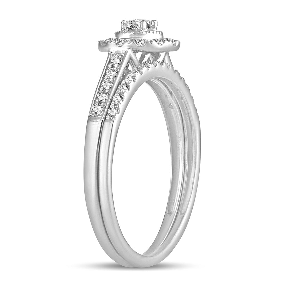 14K White Gold Beautiful 0.33Ct  Diamond Bridal Ring