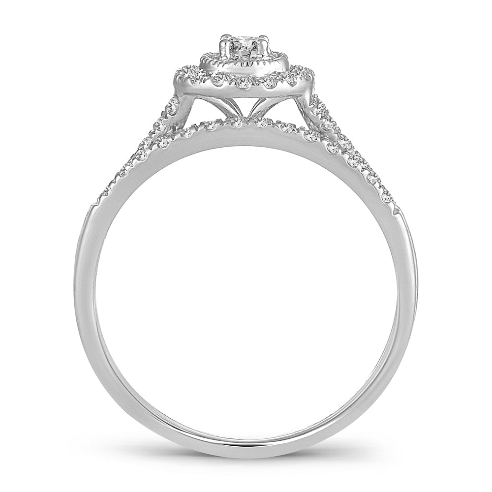 14K White Gold Elegant 0.34Ct Diamond Bridal Ring