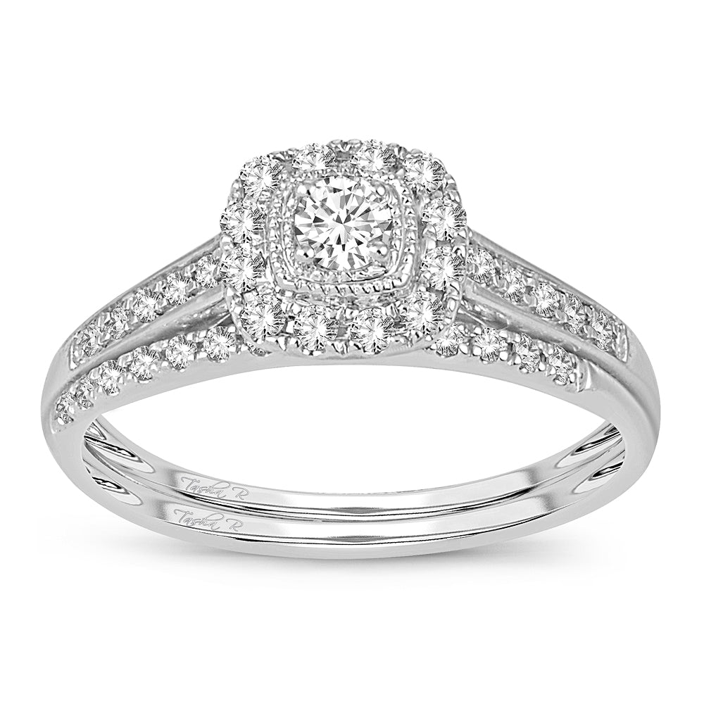 14K White Gold Magnifcnet 0.33Ct Diamond Bridal Ring