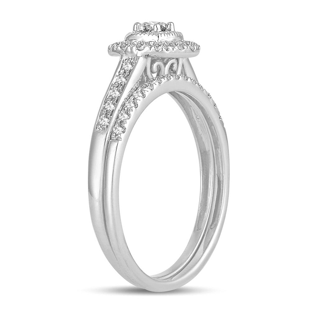 14K White Gold Magnifcnet 0.33Ct Diamond Bridal Ring