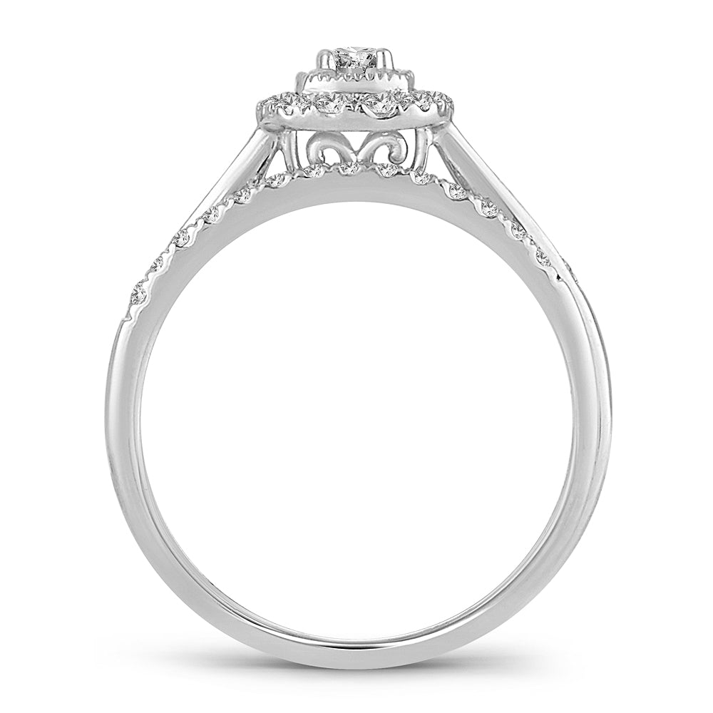 14K White Gold Magnifcnet 0.33Ct Diamond Bridal Ring