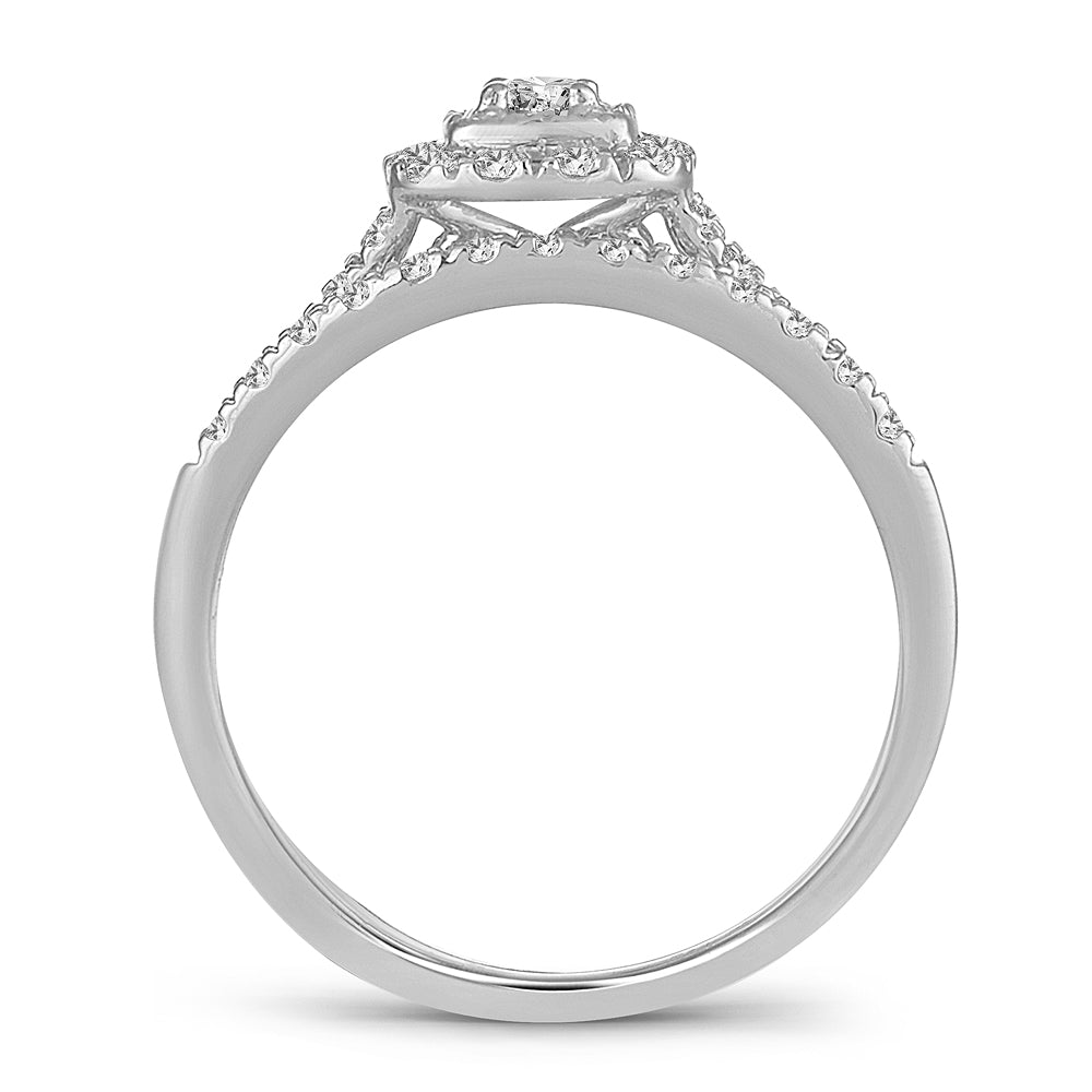 14K White Gold Dazzling 0.33Ct Diamond Bridal Ring