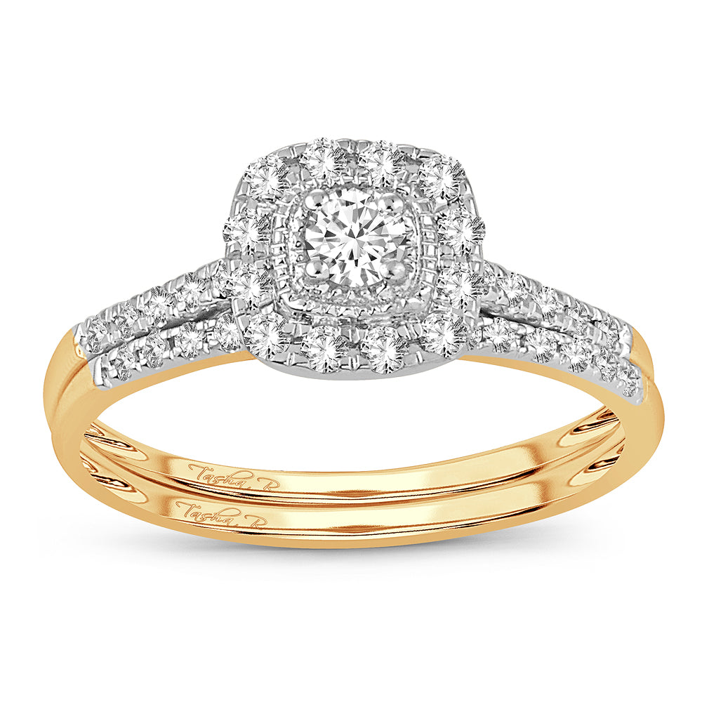 14K Yellow Gold Exquisite 0.33Ct Diamond Bridal