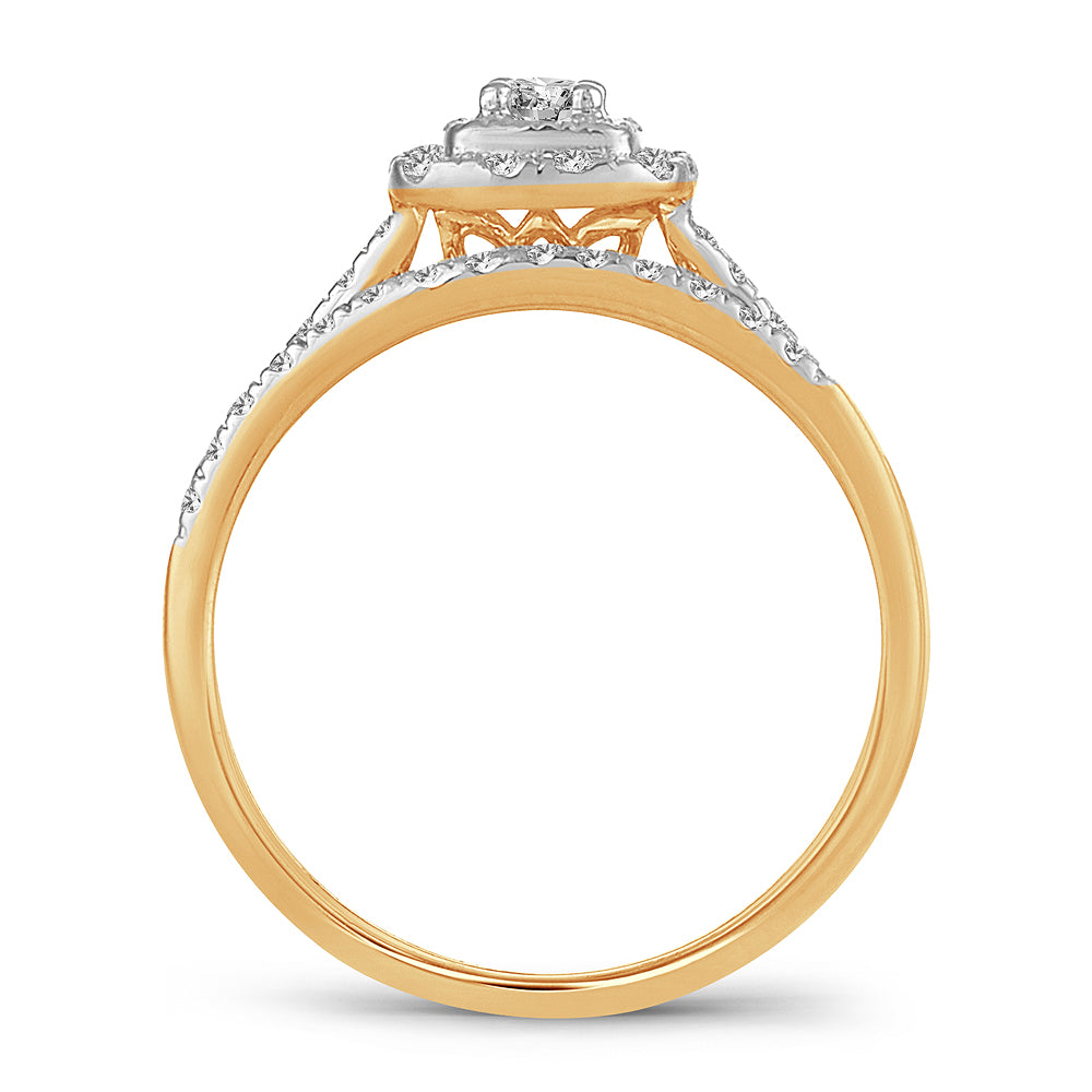 14K Yellow Gold Exquisite 0.33Ct Diamond Bridal