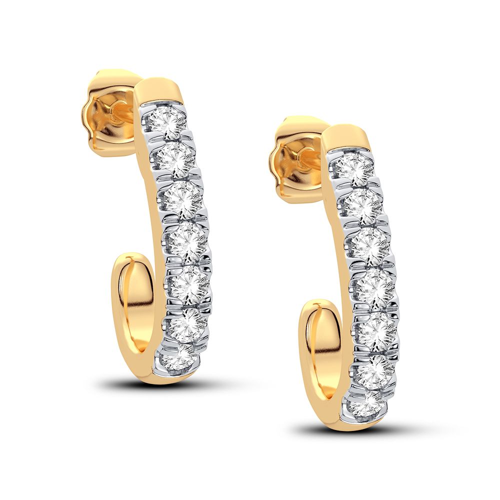 14K Yellow Gold Magnifcnet 0.27Ct Diamond Earring