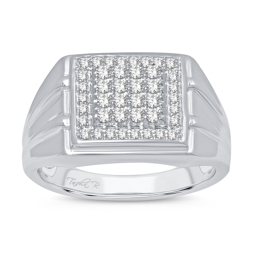 14K White Gold Exquisite 0.50Ct Diamond Ring