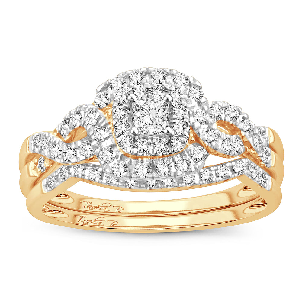 14K Yellow Gold Beautiful 1.00Ct Diamond Bridal Ring