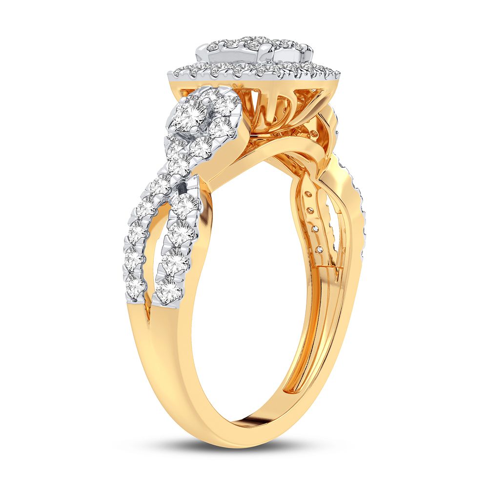 14K Yellow Gold Dazzling 0.75Ct Diamond Ring