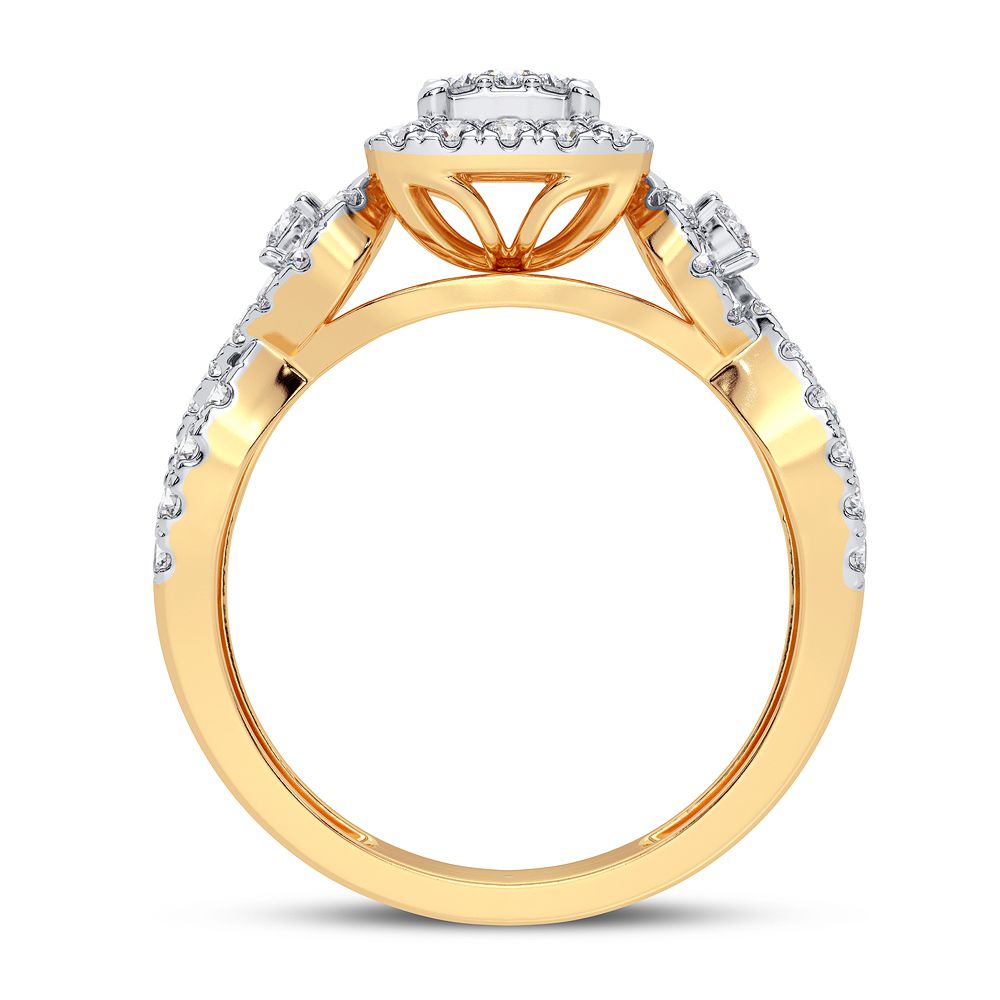 14K Yellow Gold Dazzling 0.75Ct Diamond Ring