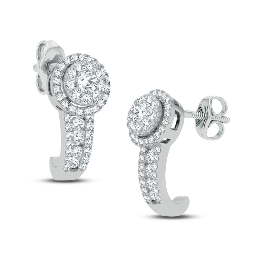 14K White Gold 0.50Ct Diamond Earring