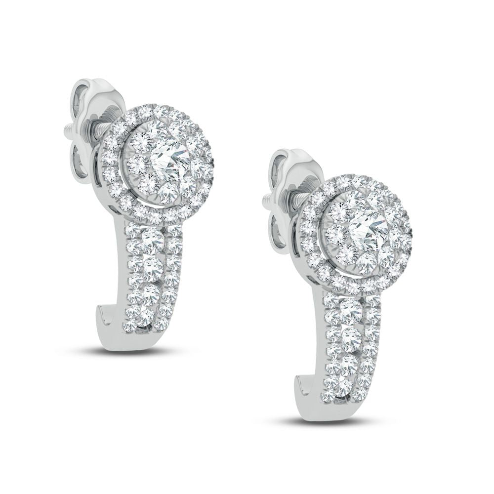 14K White Gold 0.50Ct Diamond Earring