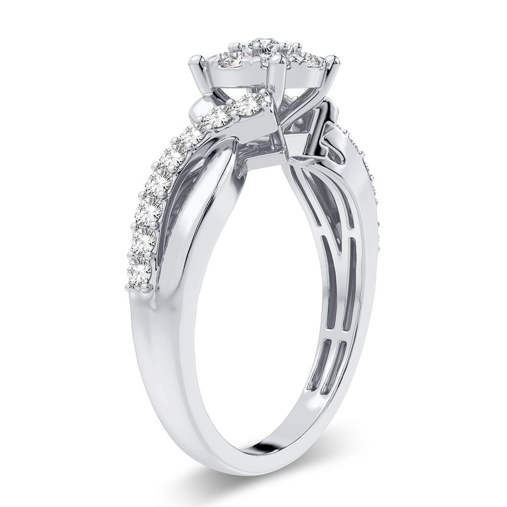 14K White Gold Magnifcnet 0.50Ct Diamond Ring