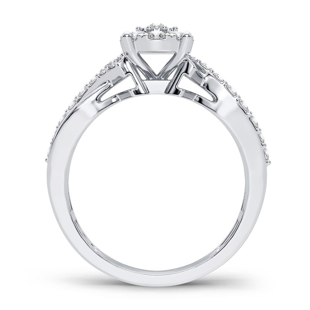 14K White Gold Magnifcnet 0.50Ct Diamond Ring