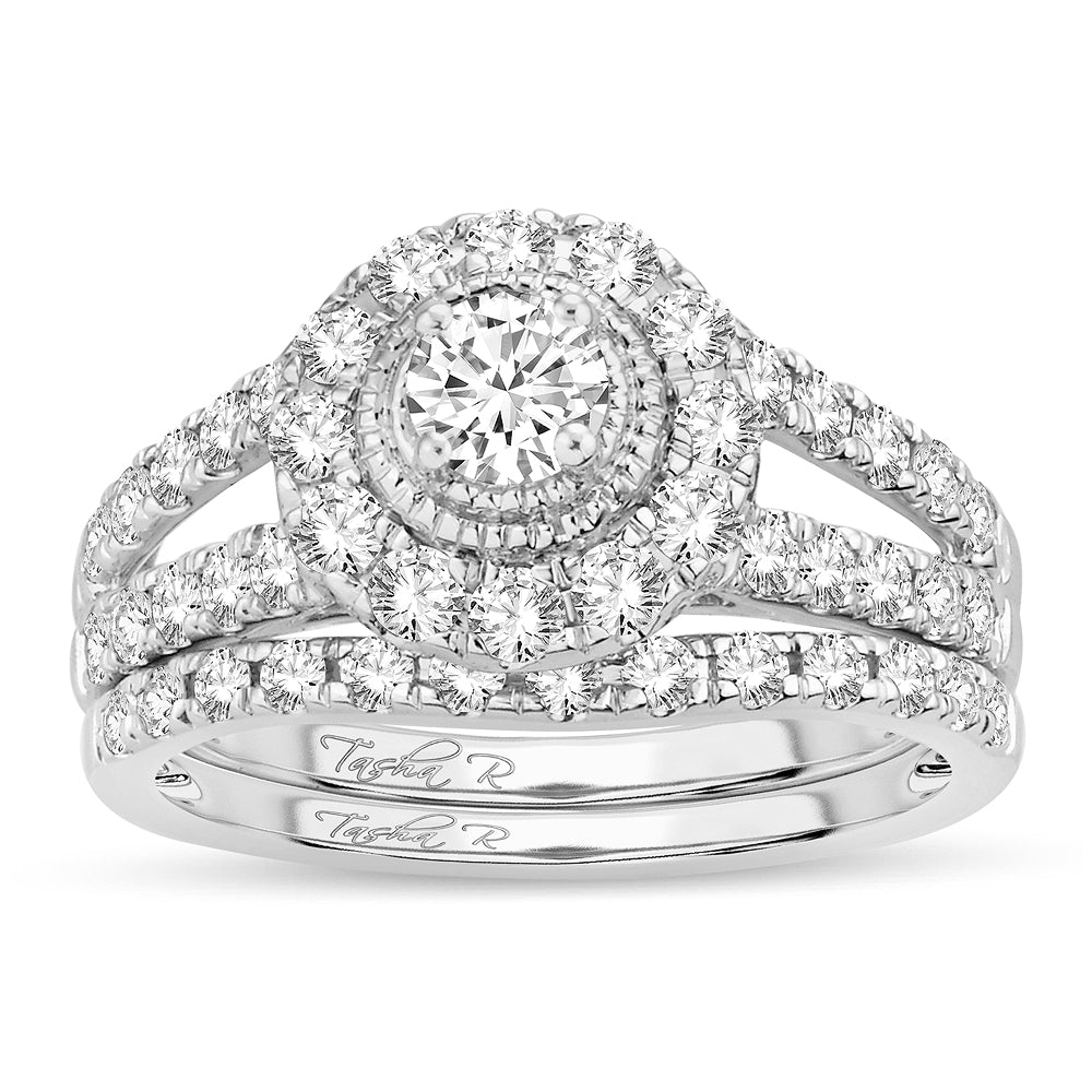 14K White Gold Gorgeous 1.00Ct Diamond Bridal Ring