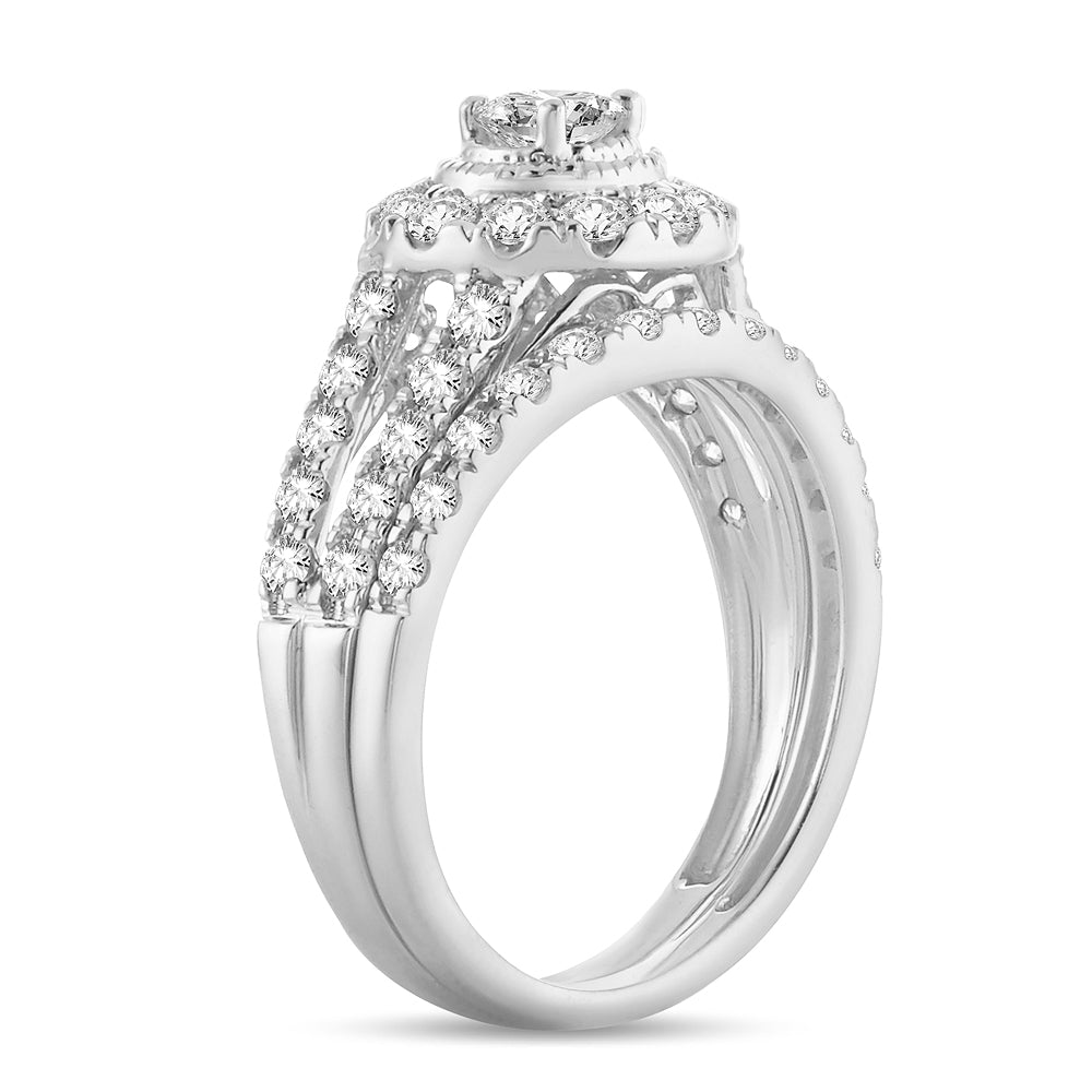 14K White Gold Gorgeous 1.00Ct Diamond Bridal Ring