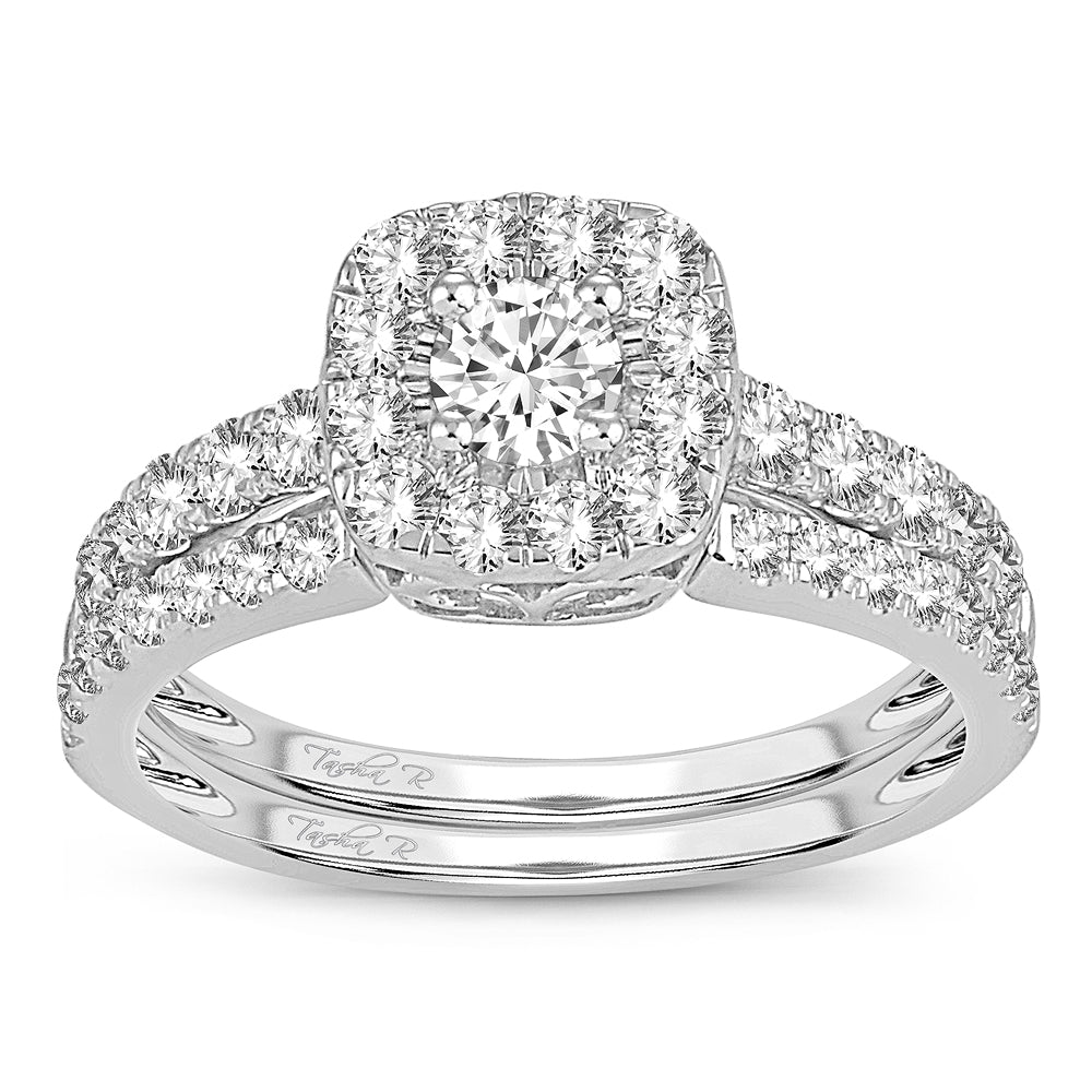 14K White Gold Beautiful 1.00Ct Diamond Bridal Ring