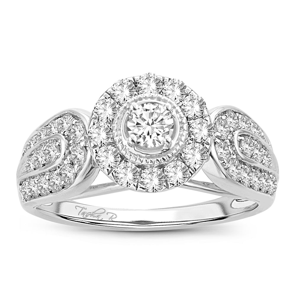 14K White Gold 1.00Ct Diamond Engagement Ring