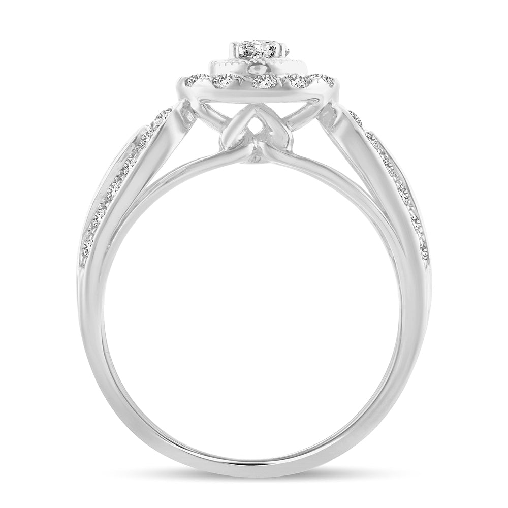 14K White Gold 1.00Ct Diamond Engagement Ring