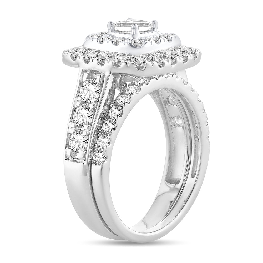 14K White Gold Dazzling 2.00Ct Diamond Bridal Ring