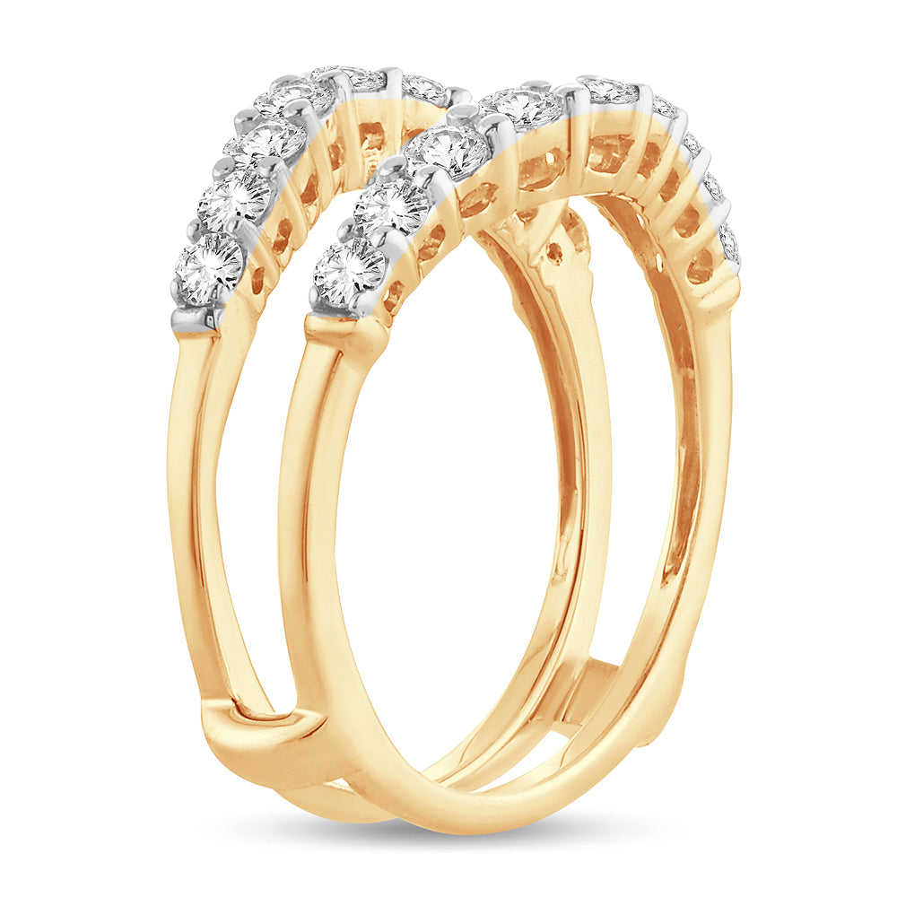 14K Yellow Gold Gorgeous 1.00Ct Diamond Ring Guard