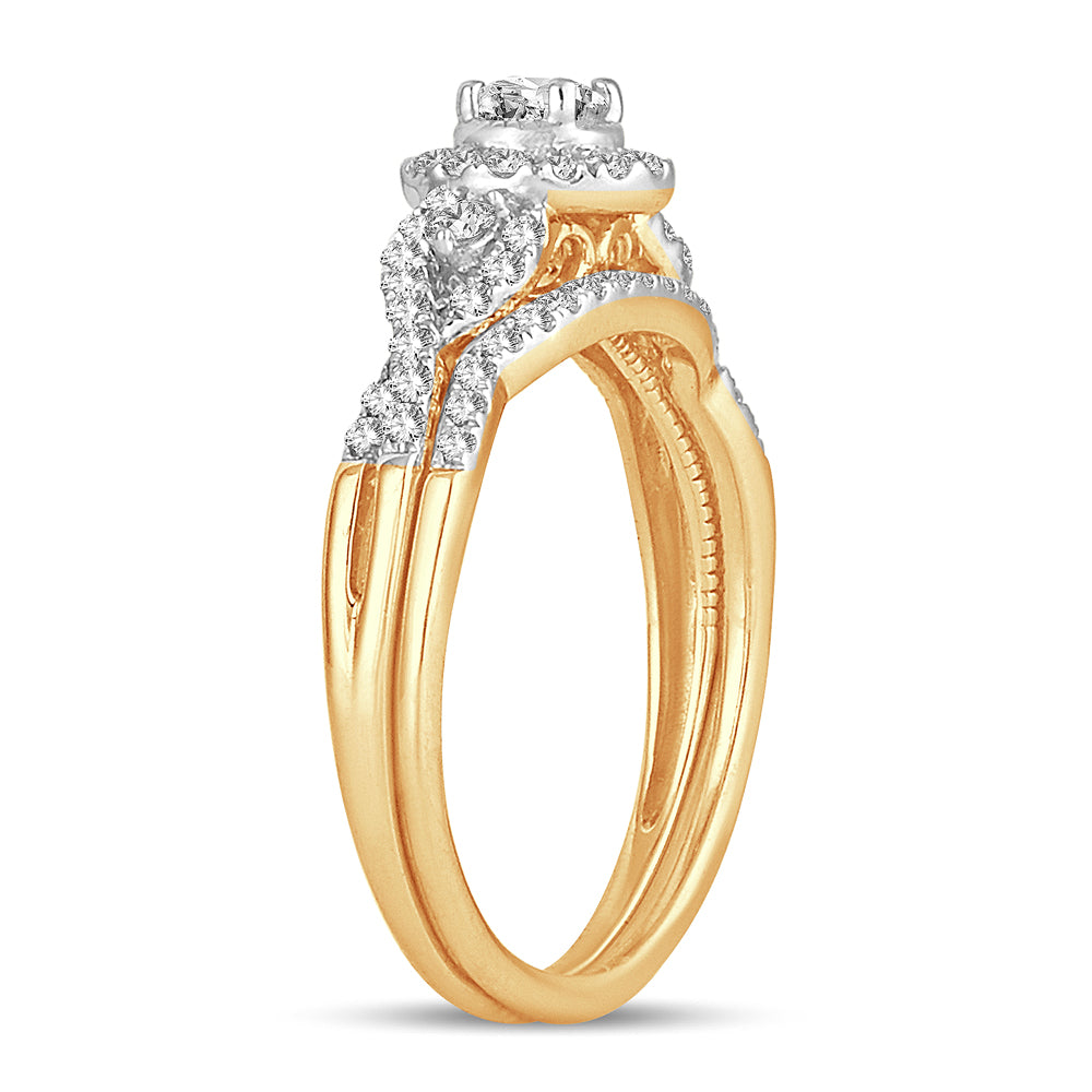 14K Yellow Gold Dazzling 0.50Ct Diamond Bridal Ring