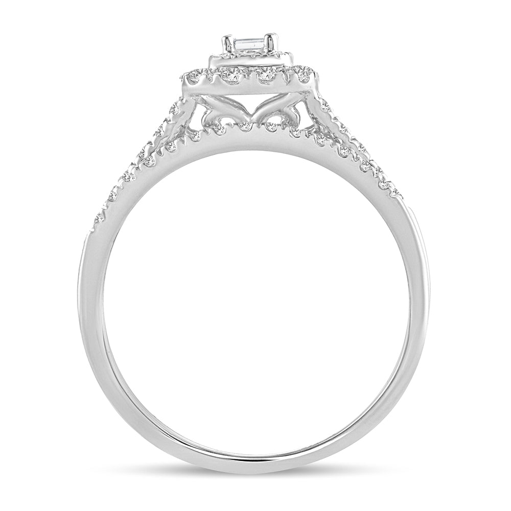 14K White Gold Beautiful 0.34Ct Diamond Bridal Ring