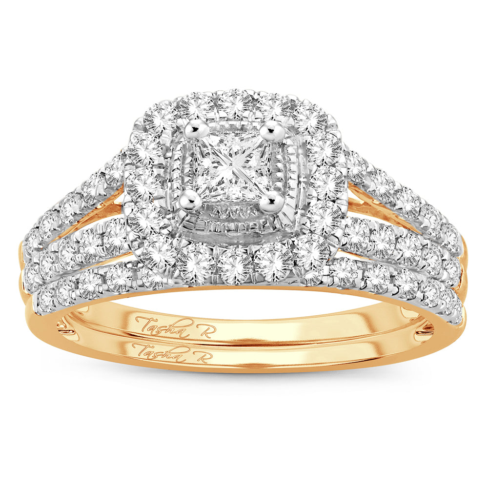 14K Yellow Gold Magnifcnet 1.00Ct Diamond Bridal Ring