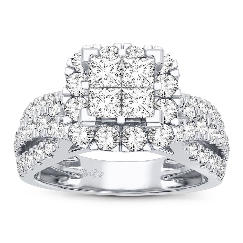 14K White Gold Dazzling 1.50Ct Diamond Ring