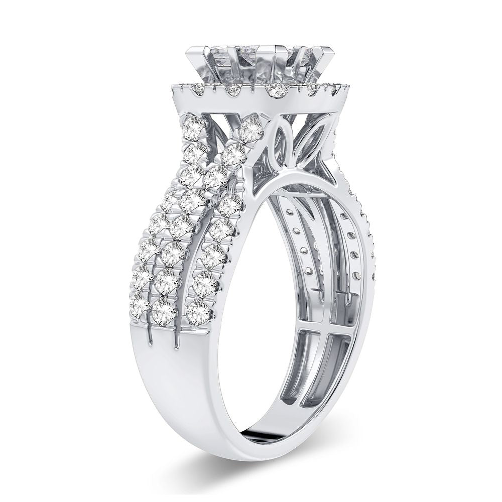 14K White Gold Dazzling 1.50Ct Diamond Ring