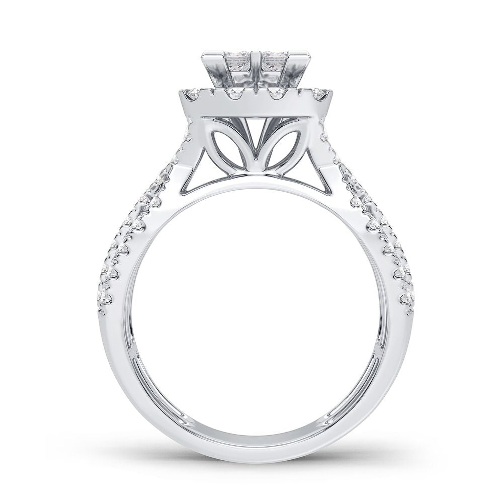 14K White Gold Dazzling 1.50Ct Diamond Ring