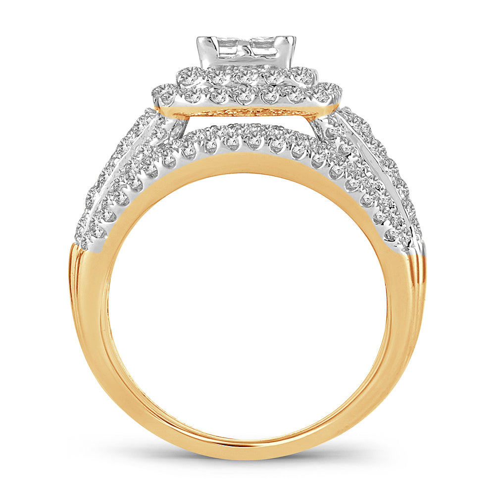 14K Yellow Gold Exquisite 2.02Ct Bridal Diamond Ring