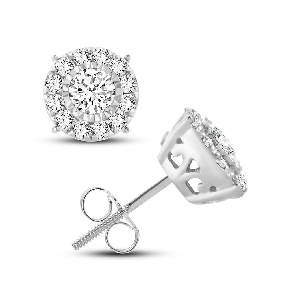 14K White Gold Gorgeous 0.52Ct Diamond Earring