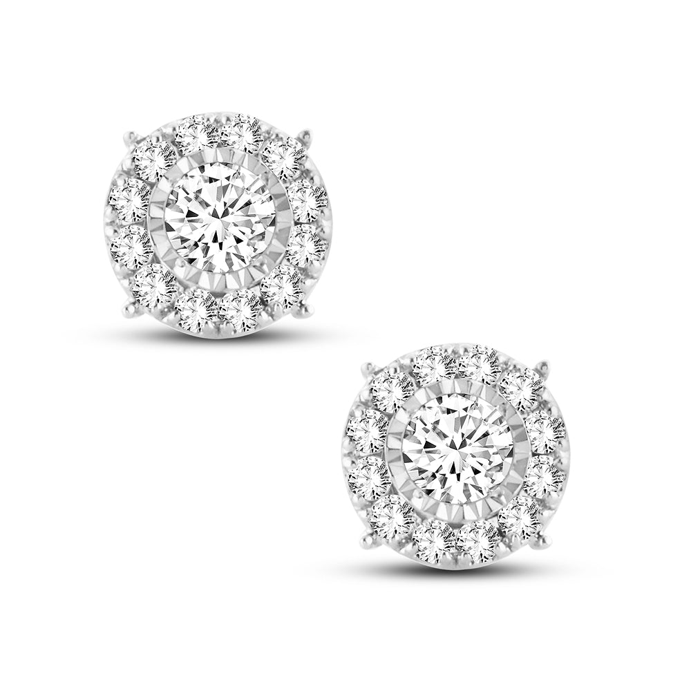 14K White Gold Gorgeous 0.52Ct Diamond Earring