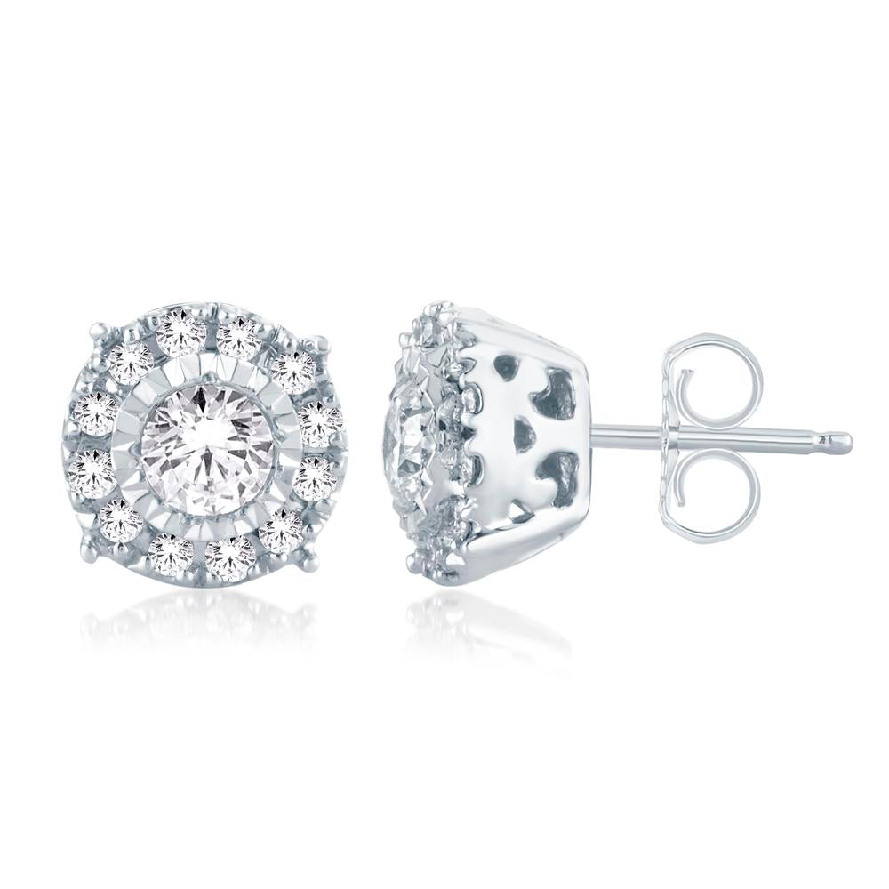 14K White Gold Beautiful 0.26Ct Diamond Earring