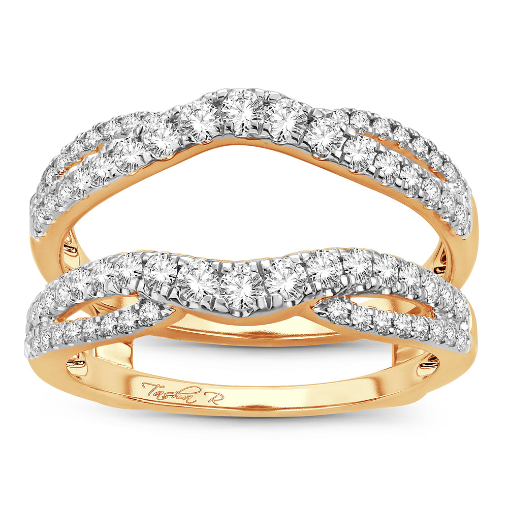 14K Yellow Gold Dazzling  0.63Ct Diamond Ring Guard