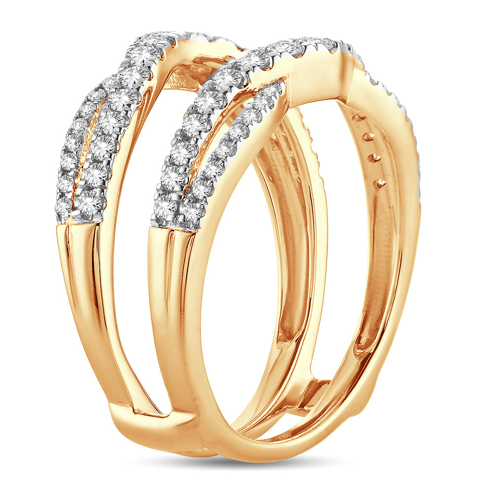 14K Yellow Gold Dazzling  0.63Ct Diamond Ring Guard