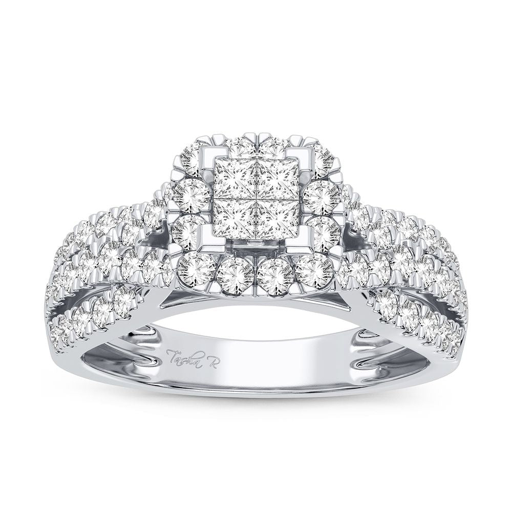 14K White Gold Exquisite 1.00Ct Diamond Ring