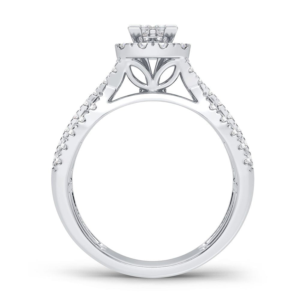 14K White Gold Exquisite 1.00Ct Diamond Ring