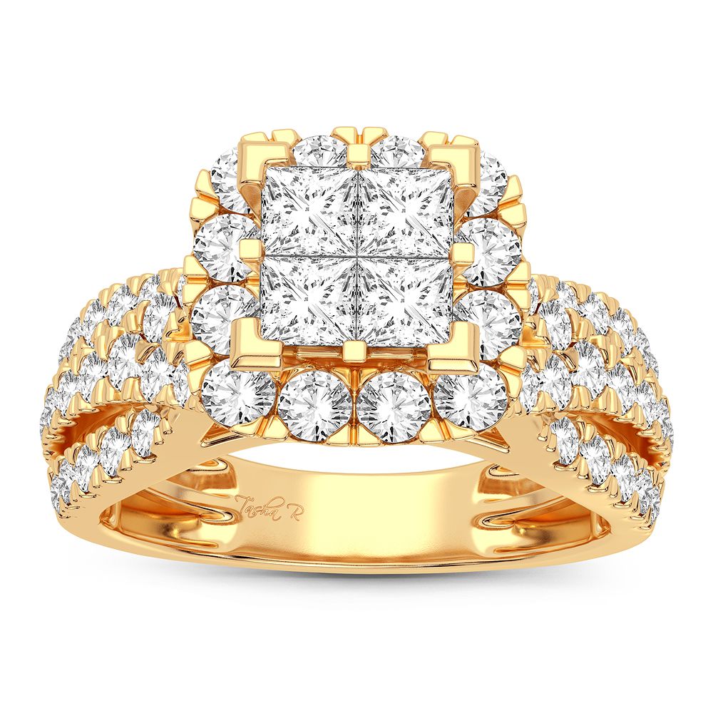 14K Yellow Gold Elegant 1.50Ct Diamond Ring