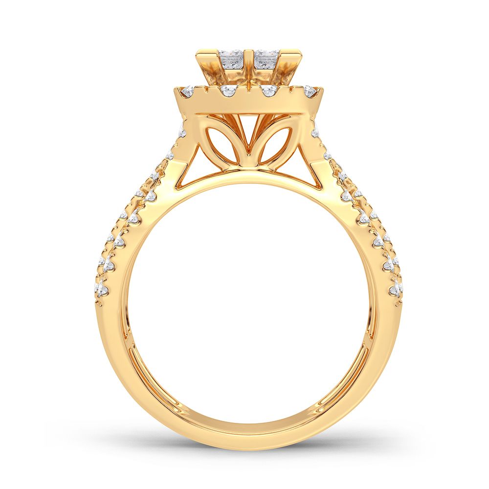 14K Yellow Gold Elegant 1.50Ct Diamond Ring