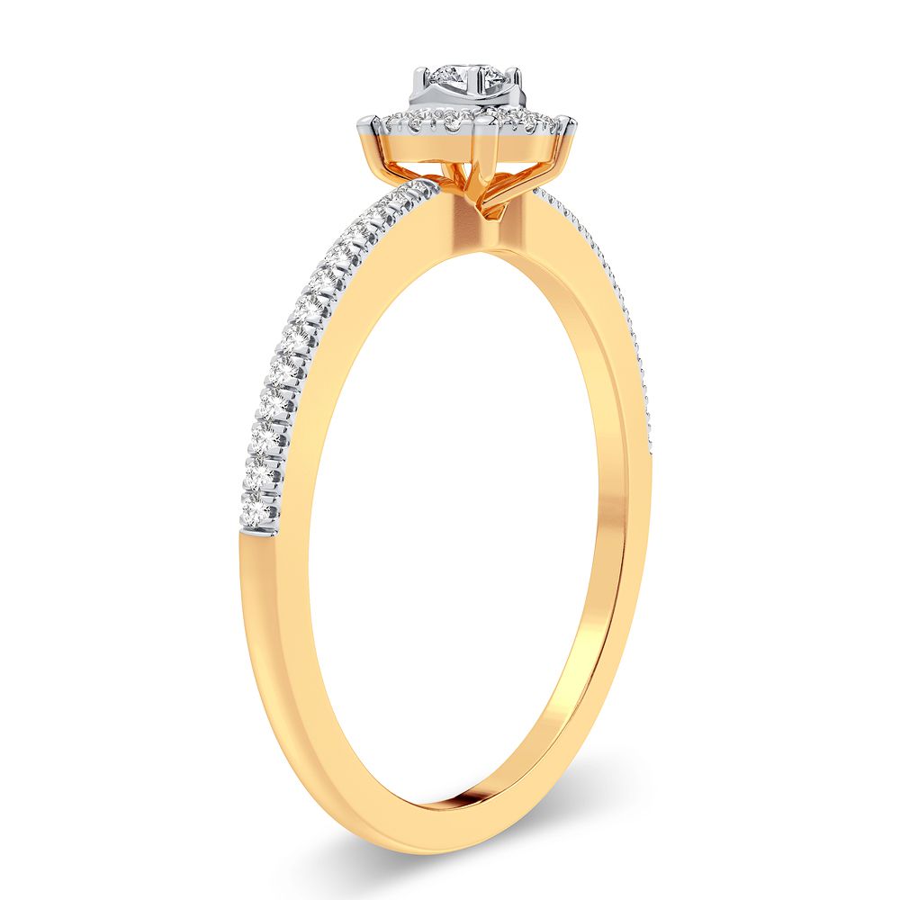 14K Yellow Gold Elegant 0.16Ct Diamond Ring