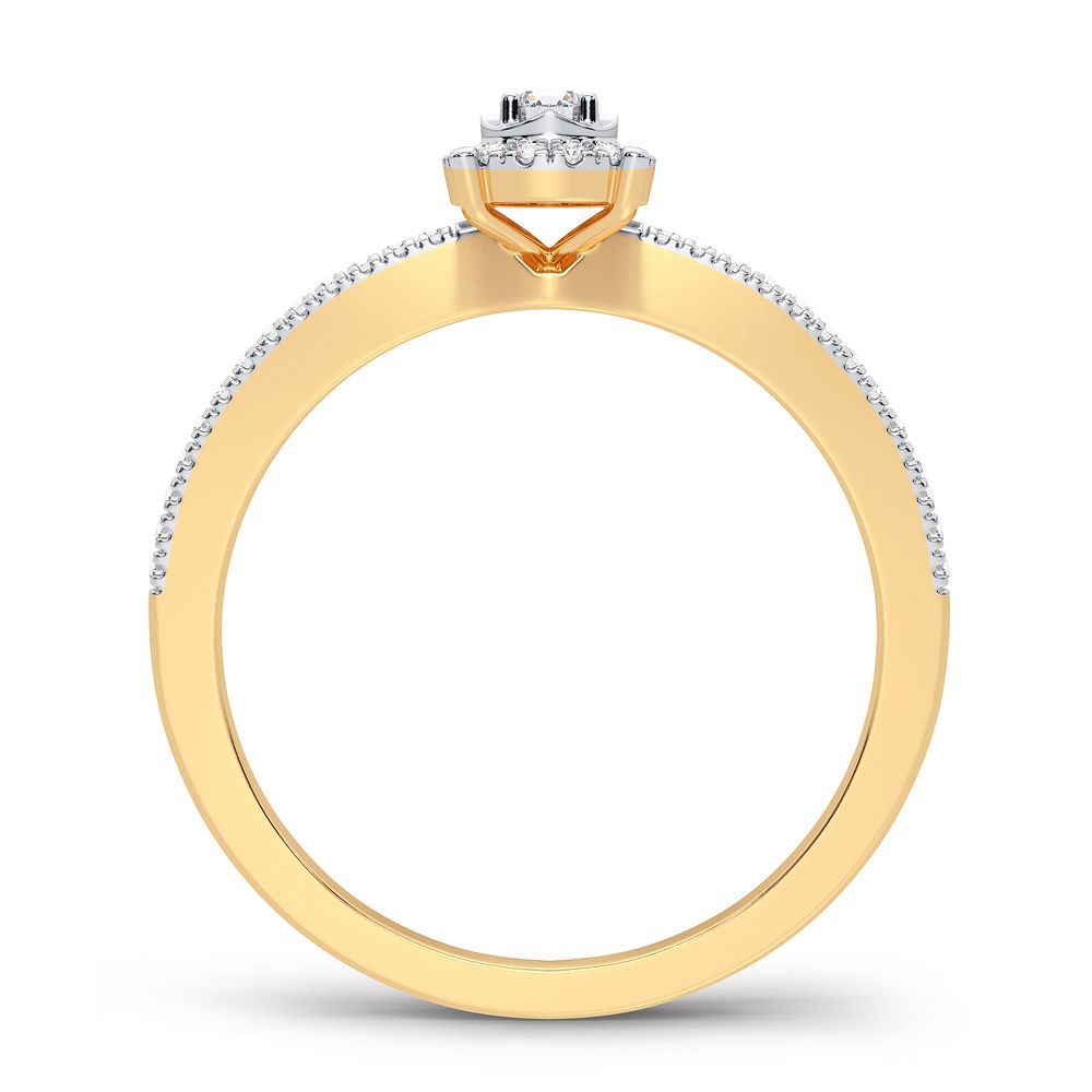 14K Yellow Gold Elegant 0.16Ct Diamond Ring