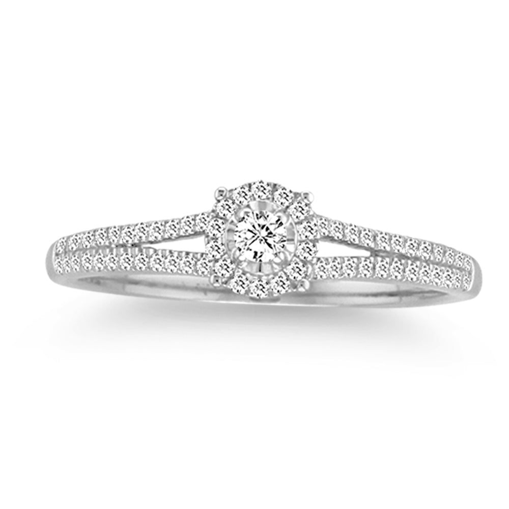 14K White Gold Magnifcnet 0.16Ct Diamond Ring